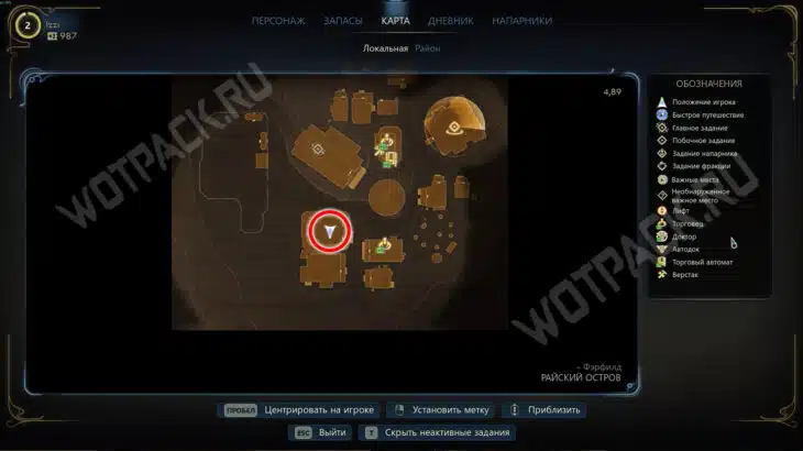 Тюрьма на карте Райского острова