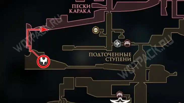 Карта входа в Пески Карака