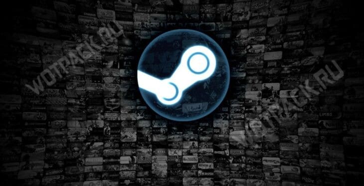 Логотип стим на фоне игр