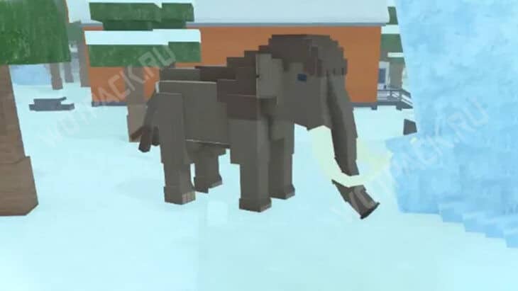 Мамонт в зимнем биоме