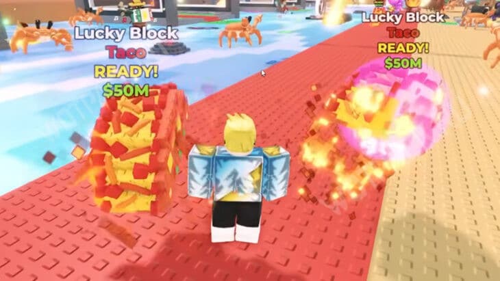 Игрок рядом с тако лаки боксами