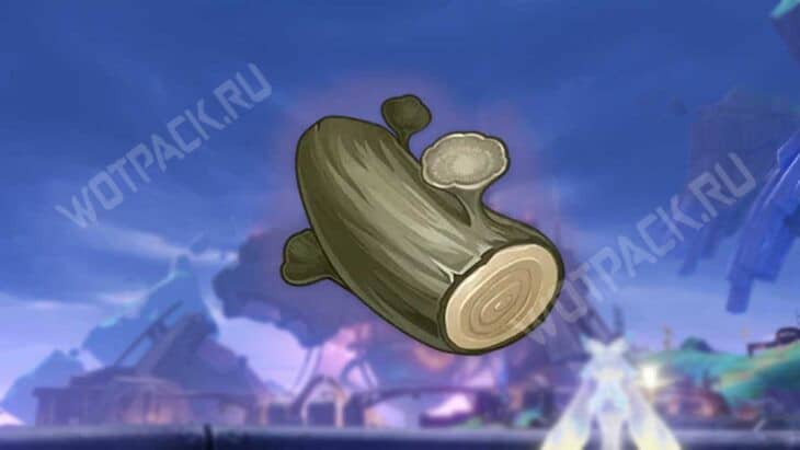 Бревно темного дерева на фоне острова Фатуи