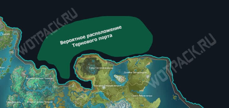 Примерное размещение Тернового порта на карте