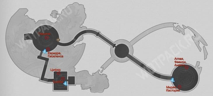 Первый вариант расположения Золотых потомков