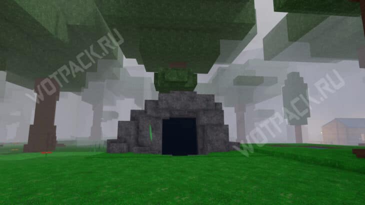 Пещера летучей мыши в лесу