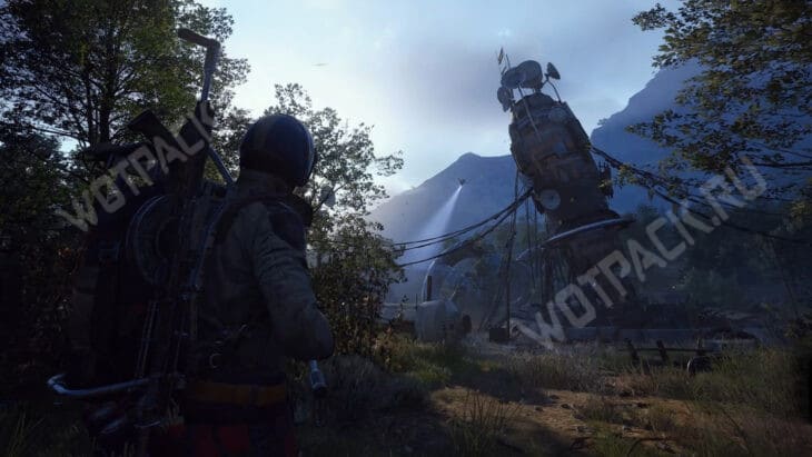 Рейдер перед башней связи в Синих воротах