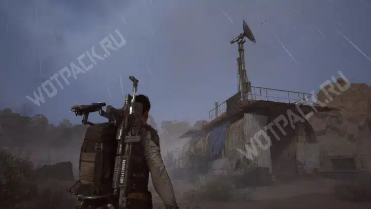 Рейдер у полевой станции на дамбе