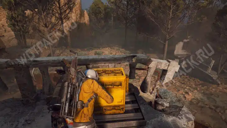 Персонаж занят отключением генератора