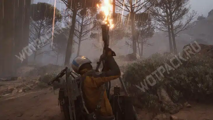 Рейдер запускает сигнальную ракету