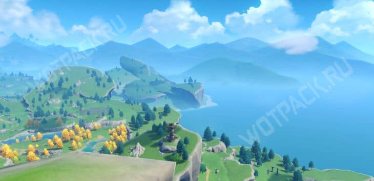 Горные цепочки на севере Мондштадта