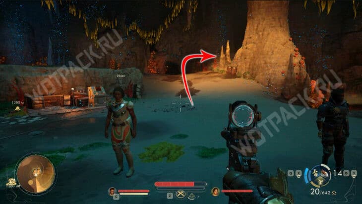 удобная позиция для укрытия от крабов