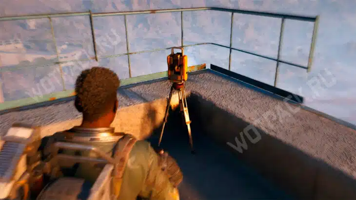 Игрок поставил локатор на вышке у дамбы