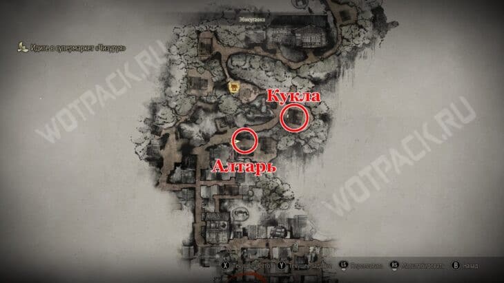 Расположение первого алтаря и подношения