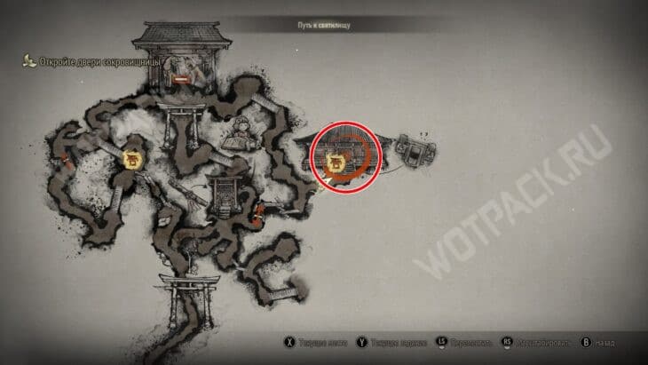 Расположение двери сокровищницы