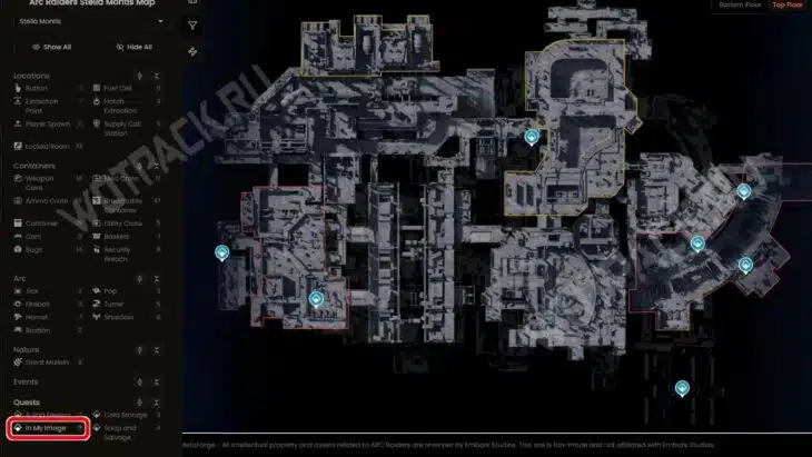 Интерактивная карта с фильтррацией по квесту