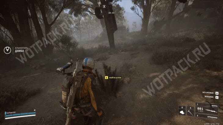 Поиск шлема в кустах