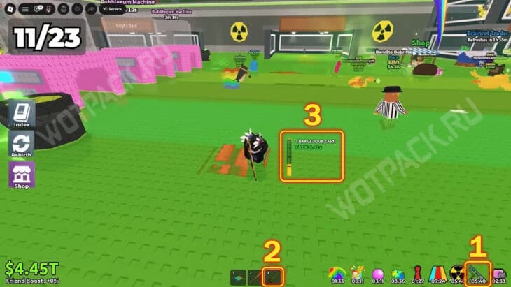 Игрок забрасывает удочку