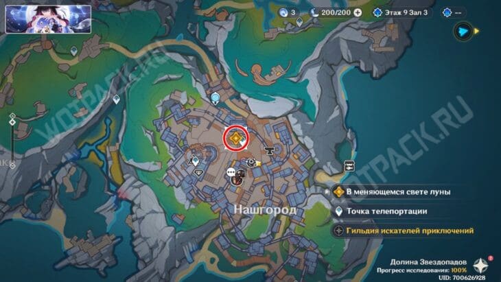 Расположение гильдии искателей приключений в Нашгороде
