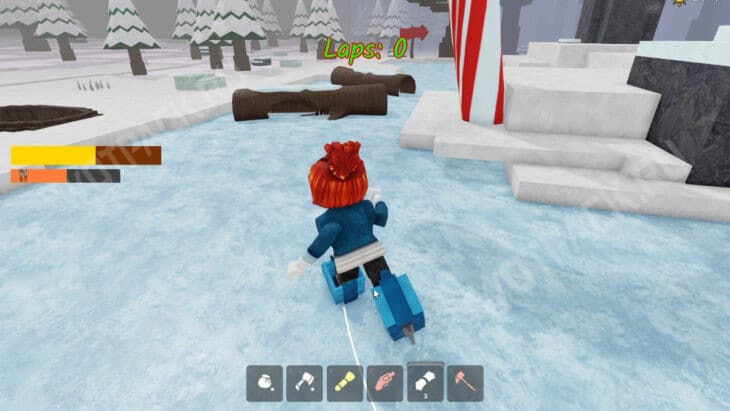 Игрок катается на коньках