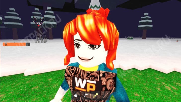 Олень с украшенными гирляндой рогами