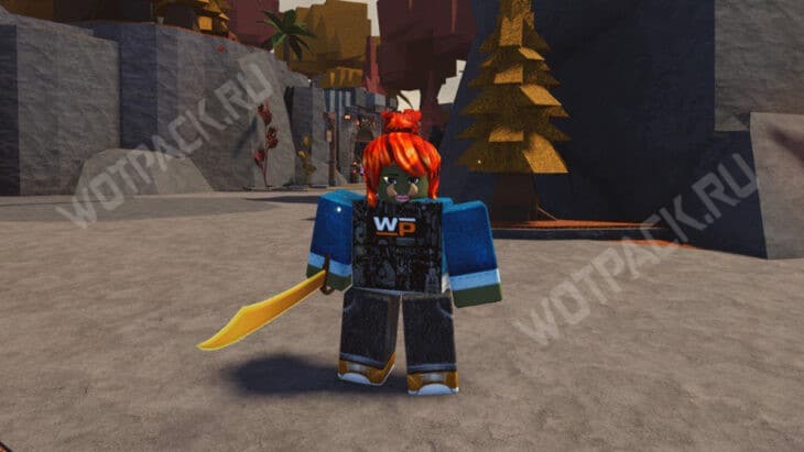 Игрок держит прямой меч