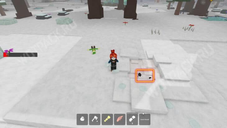 Закопанный в снегу эльф