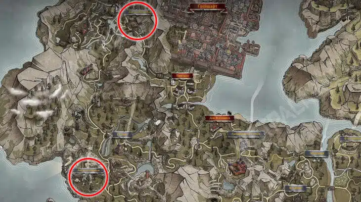 Лагеря лесорубов и охотников на карте Грейшафта