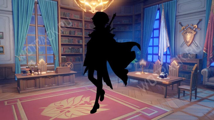 Чёрный силуэт на фоне кабинета ордена