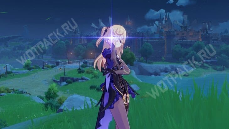 Фишль на фоне ночного Модштадта