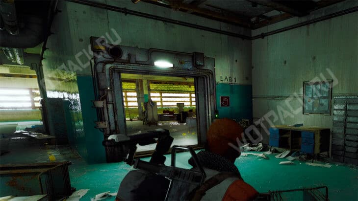 Вход в лабораторию 1 на поле битвы у дамбы