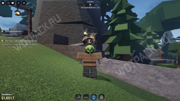 Исследователь Томо сидит на камне