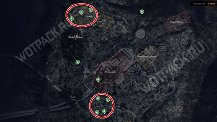 Места фарма оливок в Синих воротах