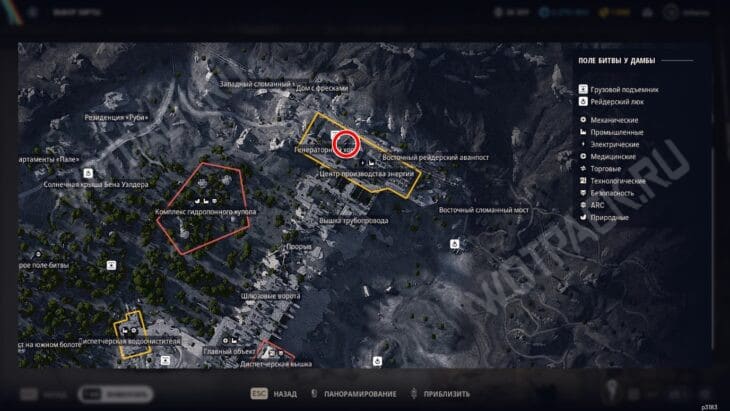 Расположение автобусов у подъемника севеного комплекса