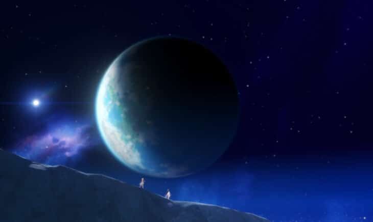 Коломбина и Путешественник гуляют по Луне