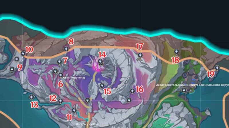 Скала Кипумаки в Genshin Impact: сундуки и загадки для зачистки на 100%