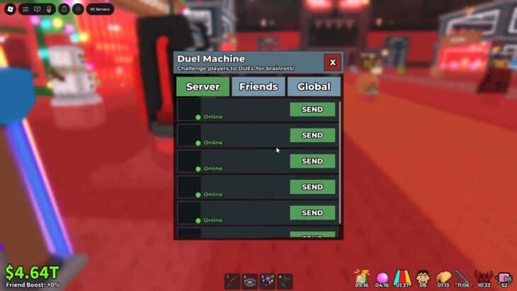 Выбор игрока для поединка в машине