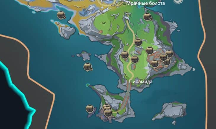 Расположение обычных сундуков на карте