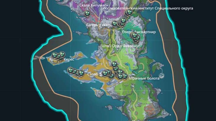 Карта со всеми шпороцветниками