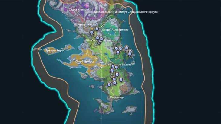 Карта со всеми ресурсами