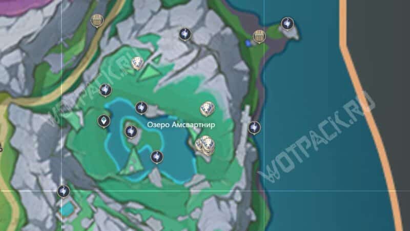 Карта всех сокровищ озера Амсвартнир