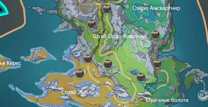 Карта с обычными сундуками