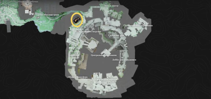 Расположение розовых грибов в Карьере Эберрей