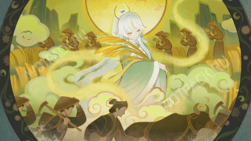 Цзы Бай с рожью в руках