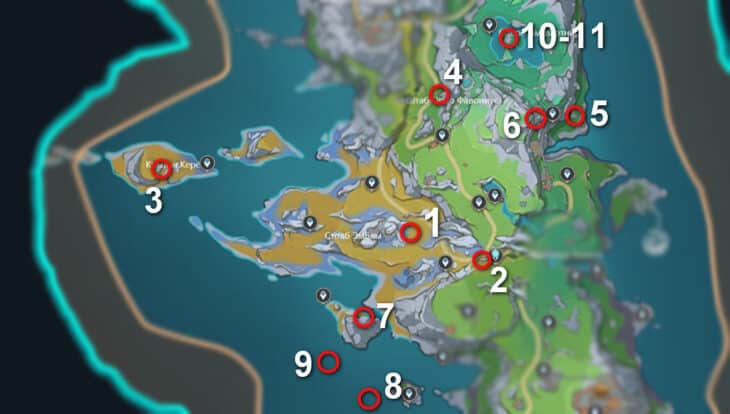 Равнина Волногона в Genshin Impact: все сундуки и загадки