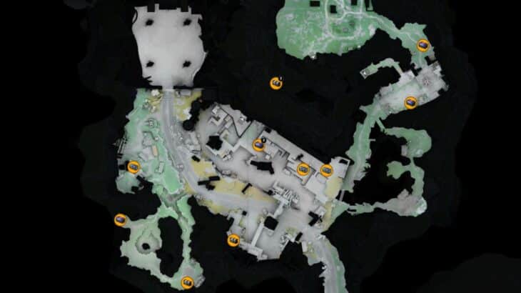 Расположение сокровищниц на карте Перевала