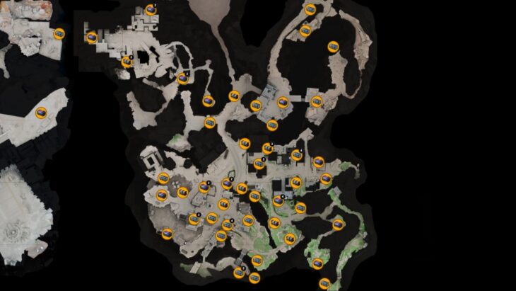 Расположение сокровищ на карте Первого месторождения