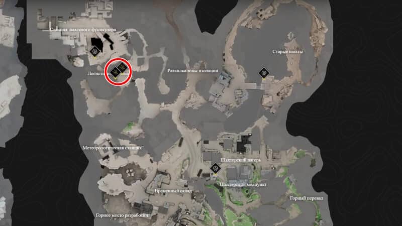 Карта акетина в Первом месторождении