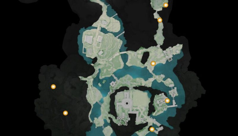 Расположение сфер на подземной карте Долины Цзинъю