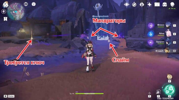 Интерактивные точки у водопада