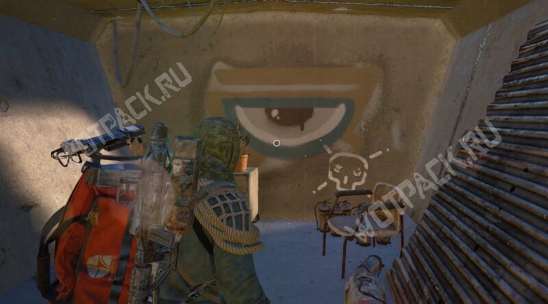 Знаковая метка Бильгуна на стене хранилища